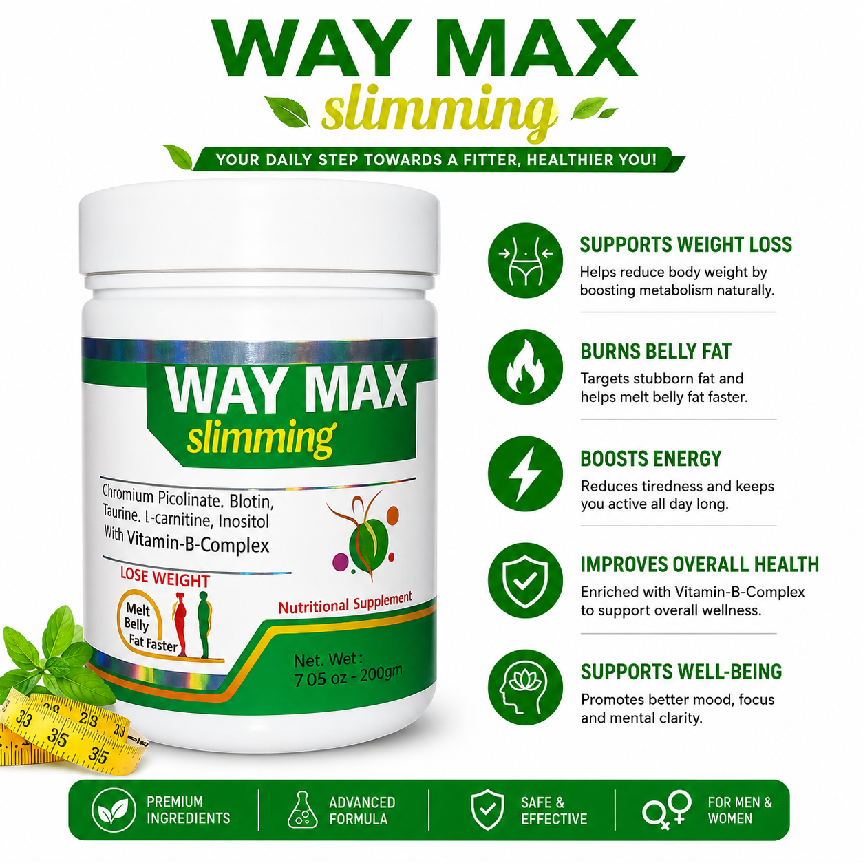 Way Max Slimming Supplement – Advanced Weight Management Formula for Energy, Metabolism & Wellness