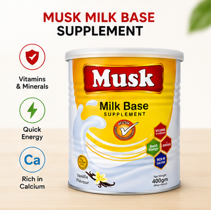 Musk Vanilla Flavour Milk Base Nutritional Supplement – Complete Daily Nutrition for Energy, Growth & Wellness