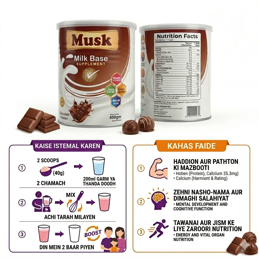 Musk Milk Base Nutritional Supplement – Complete Daily Nutrition for Energy, Growth & Wellness